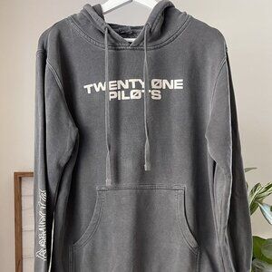 21 Twenty One Pilots Gray Bandito 2019 Concert Tour Hoodie Sweatshirt Size Small